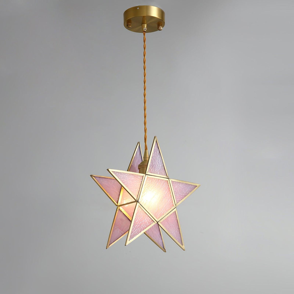 Lione roze ingekleurd glas hanglamp