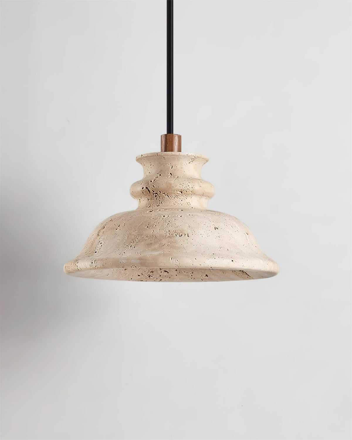Sererena hanglamp met gebeeldhouwde travertinkap
