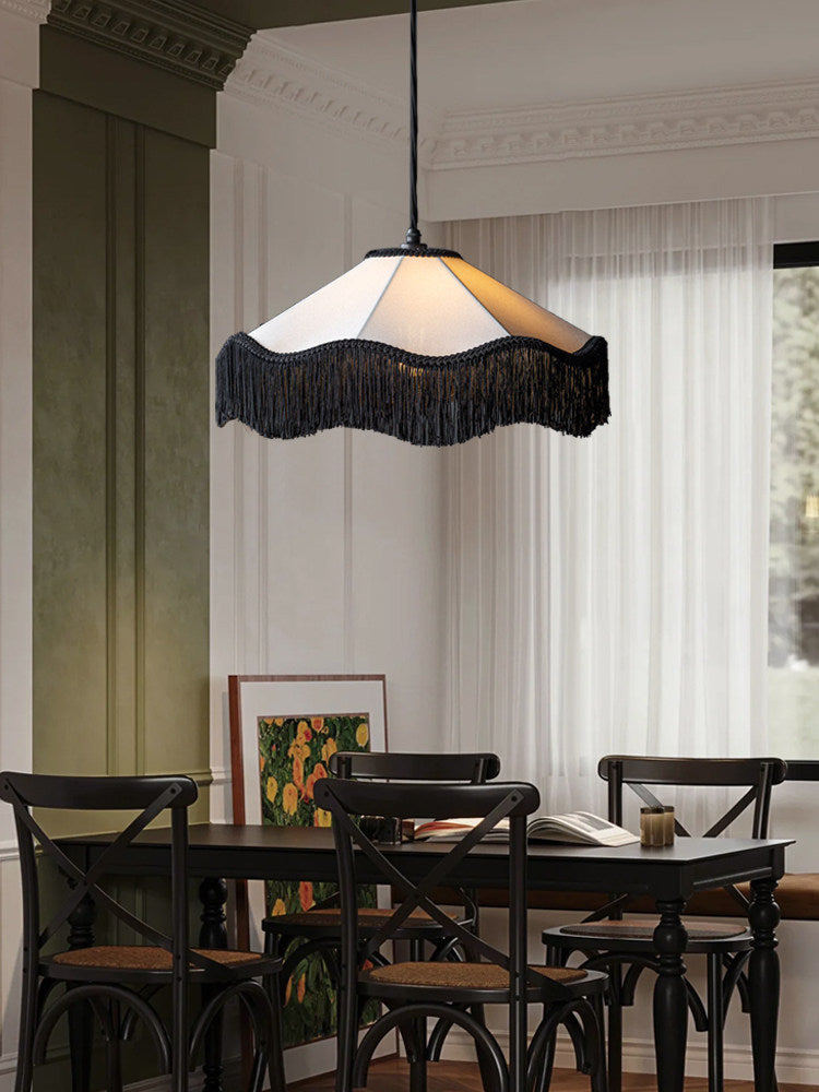 Elmsford hanglamp met kwastjes van stof