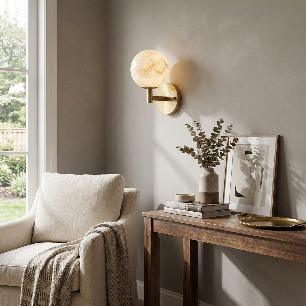 Ravelmere albast wandlamp