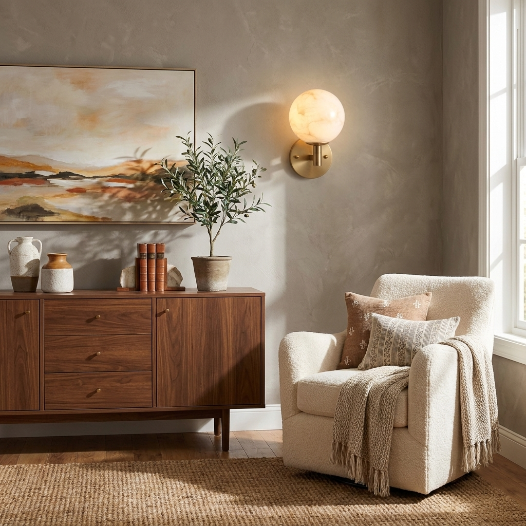 Ravelmere albast wandlamp