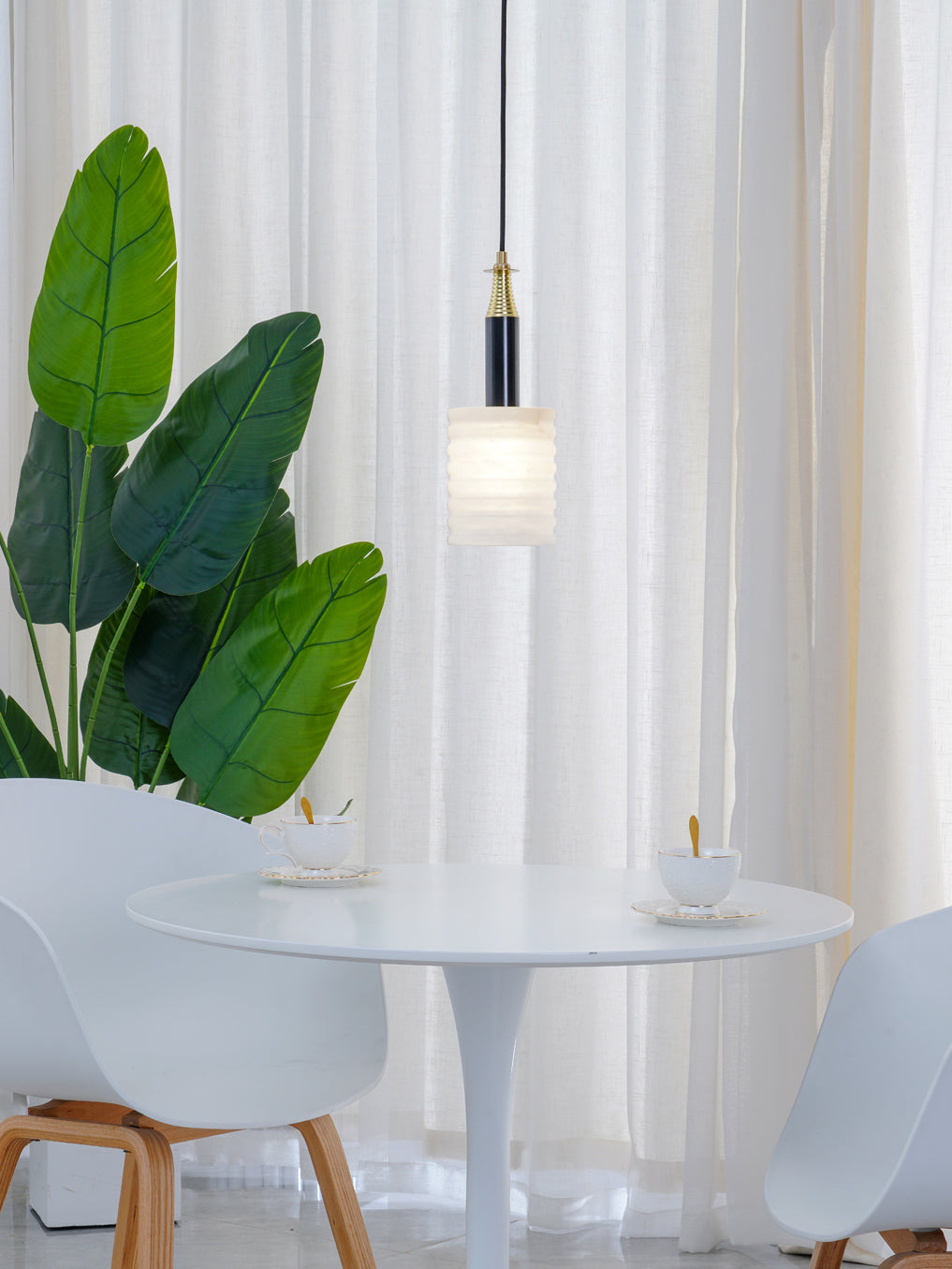 Hanglamp Albast Ribbelcilinder