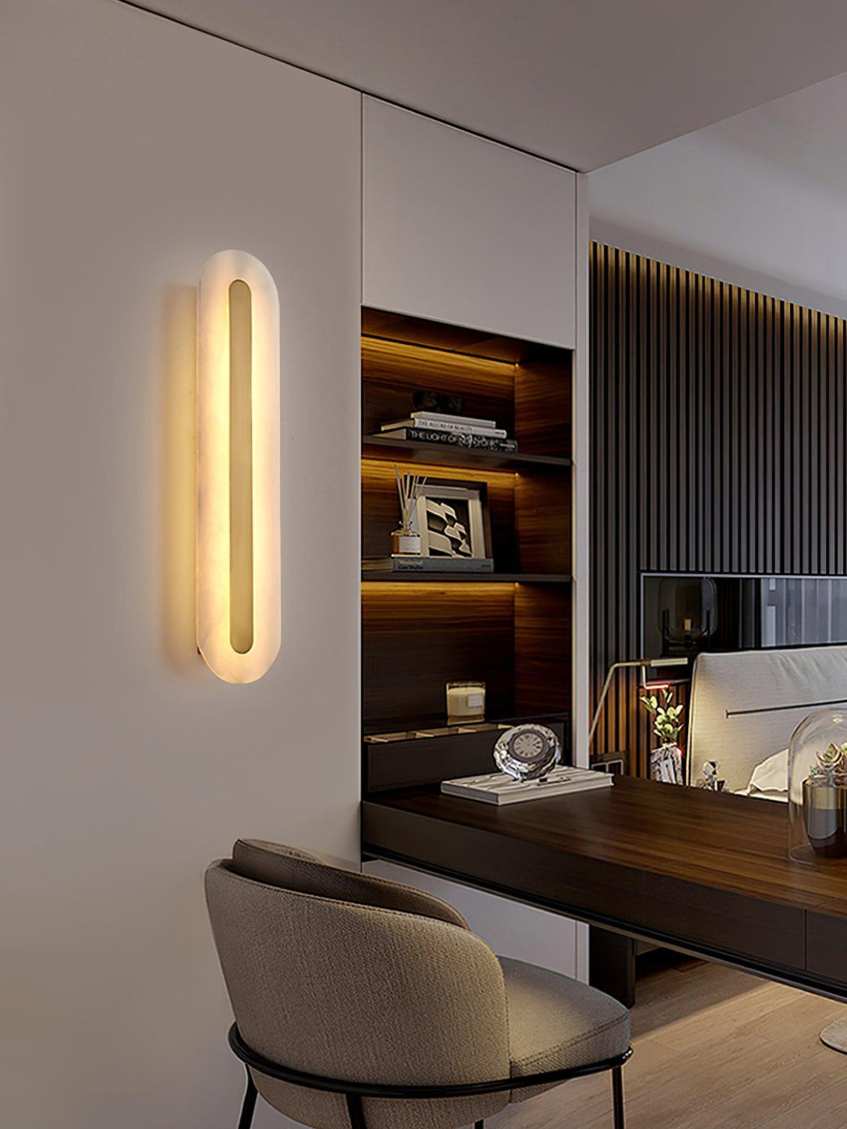 Selvia Minimalistische wandlamp van albast