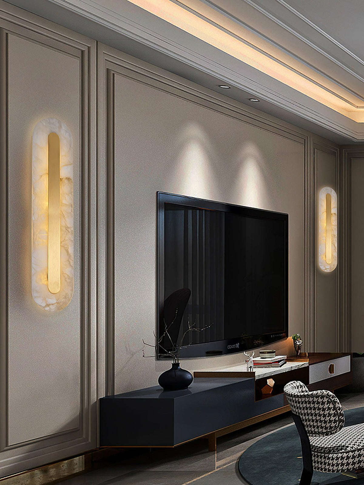Selvia Minimalistische wandlamp van albast