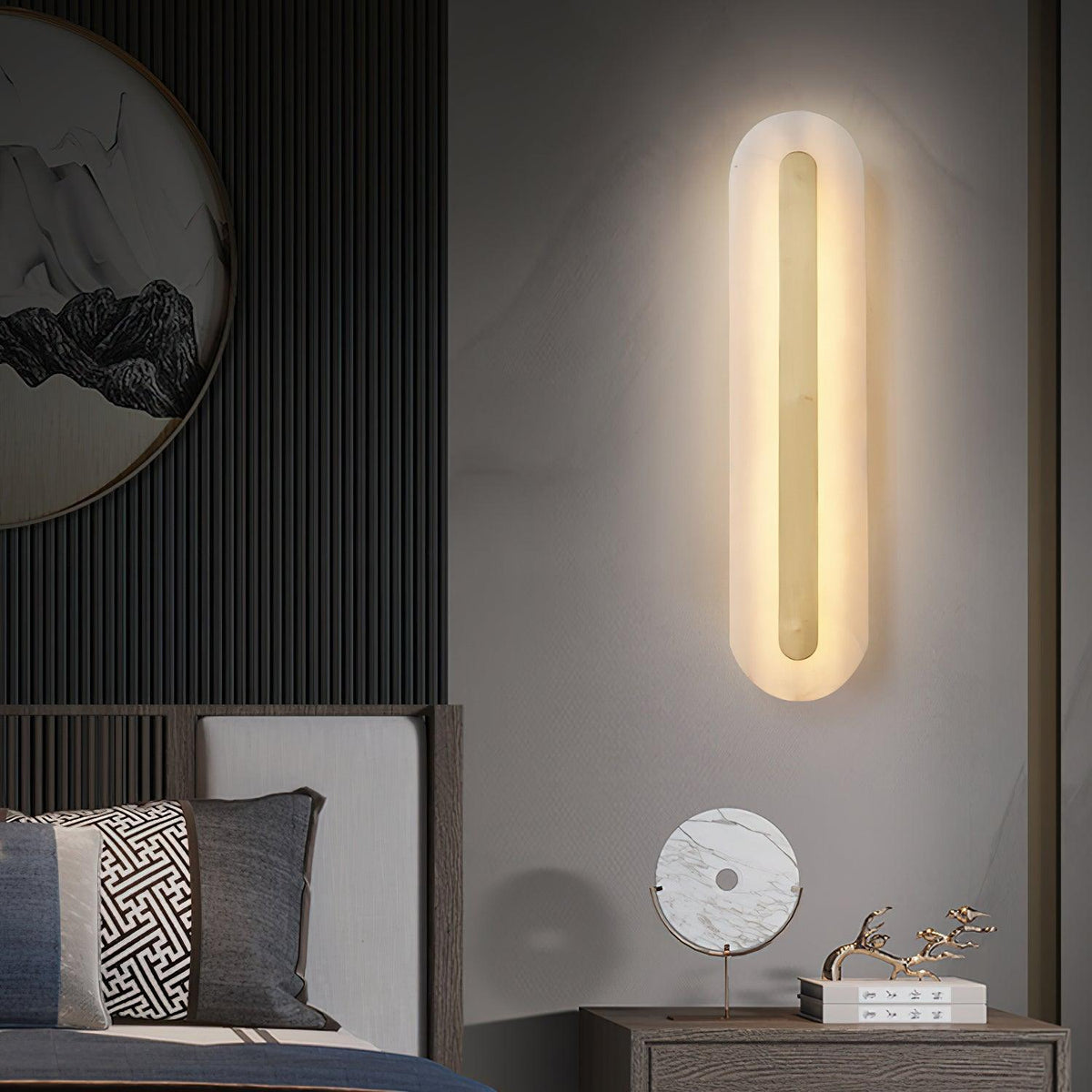 Selvia Minimalistische wandlamp van albast