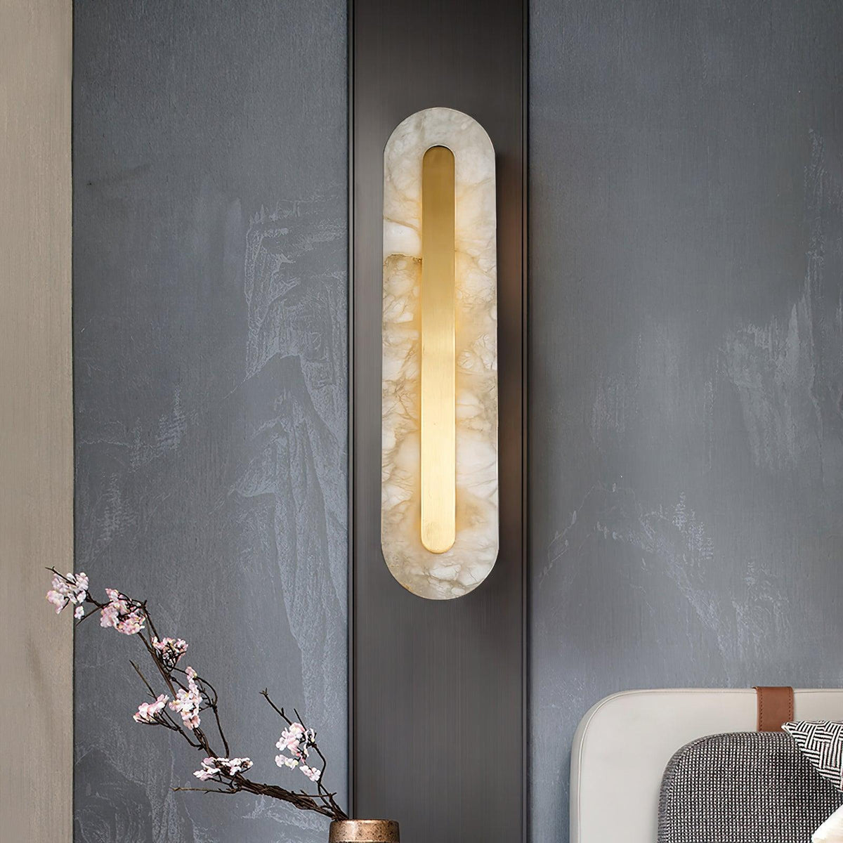 Selvia Minimalistische wandlamp van albast