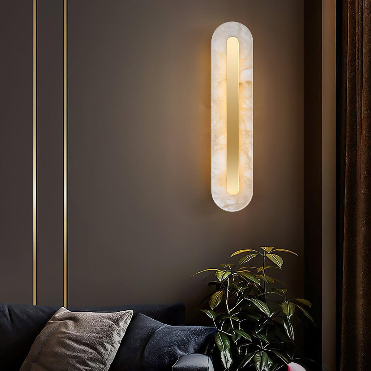 Selvia Minimalistische wandlamp van albast