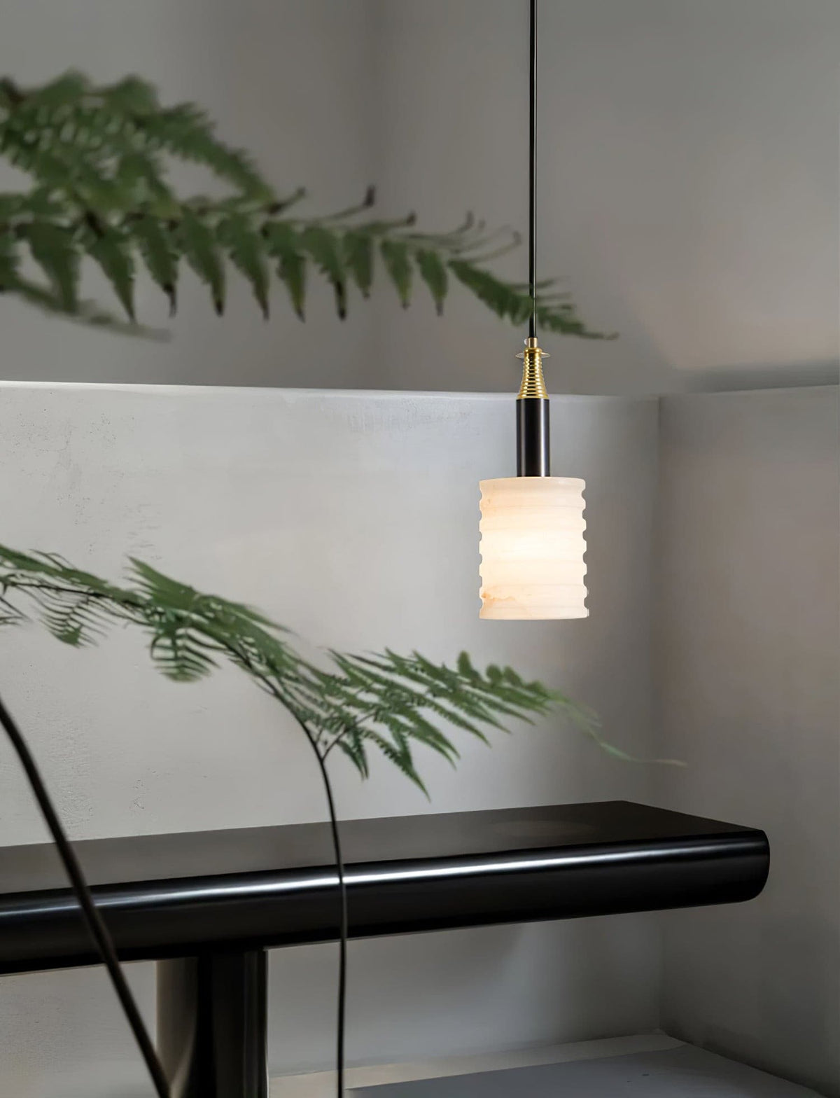 Hanglamp Albast Ribbelcilinder