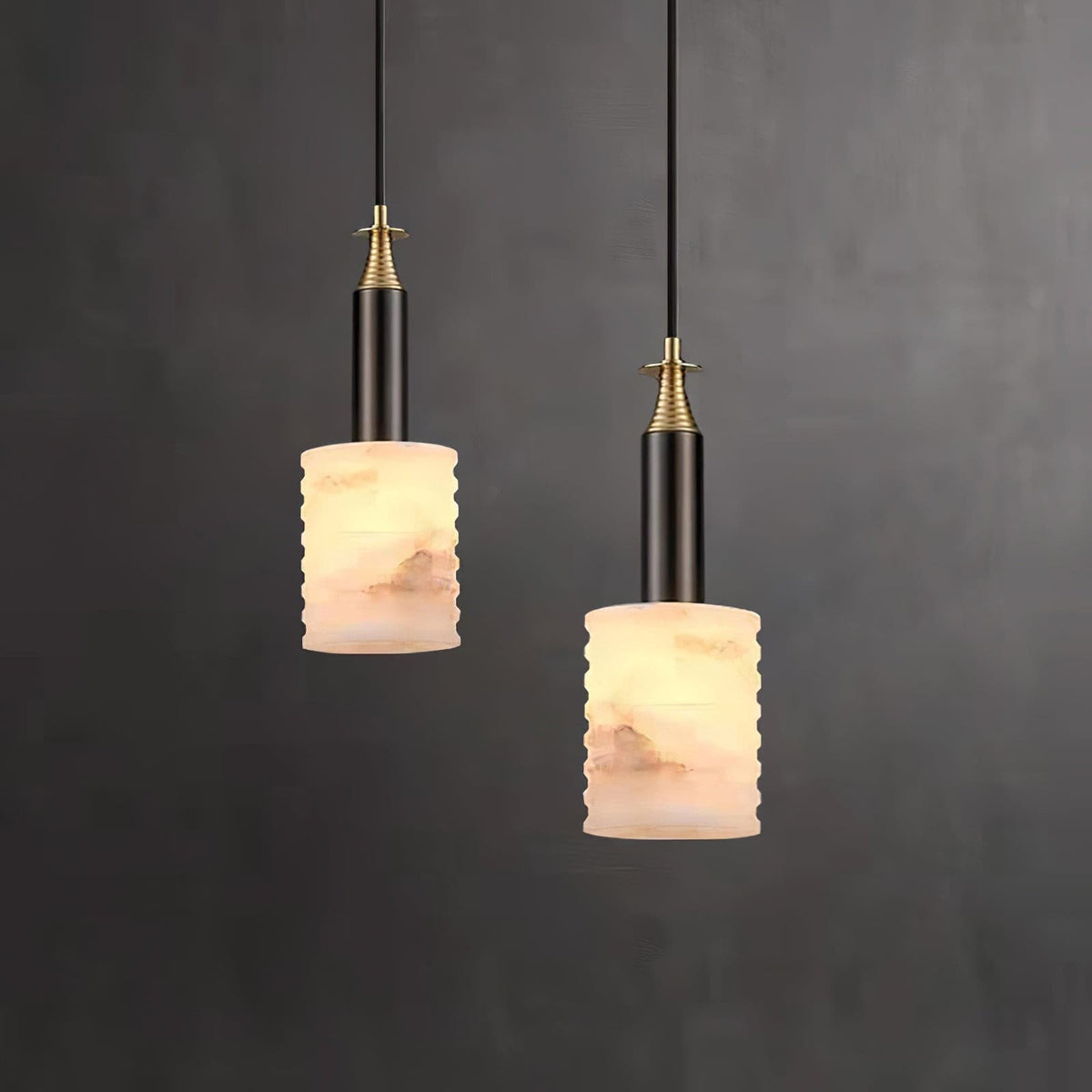 Hanglamp Albast Ribbelcilinder