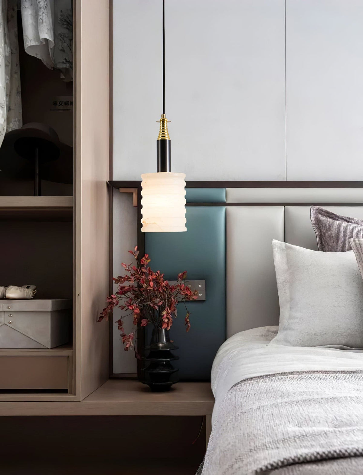 Hanglamp Albast Ribbelcilinder