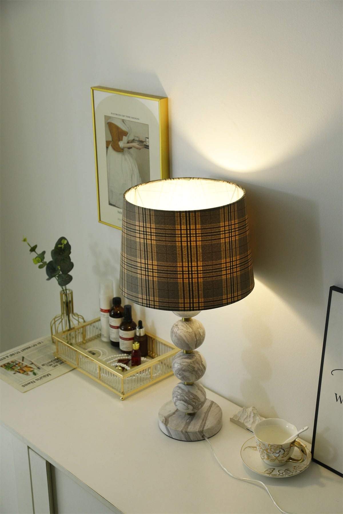 Rowan Moderne tafellamp van marmer