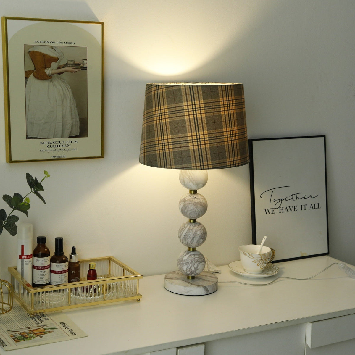 Rowan Moderne tafellamp van marmer