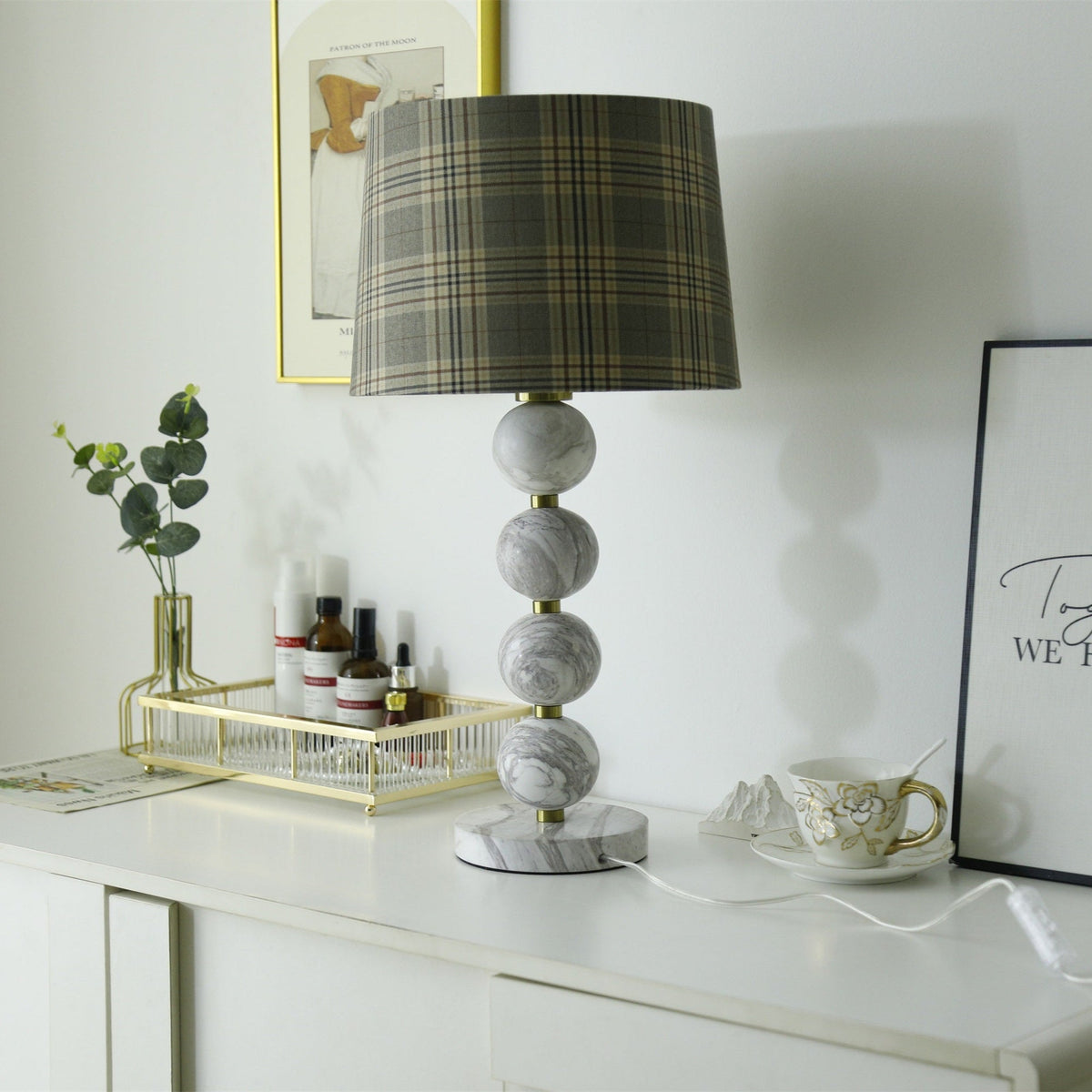 Rowan Moderne tafellamp van marmer
