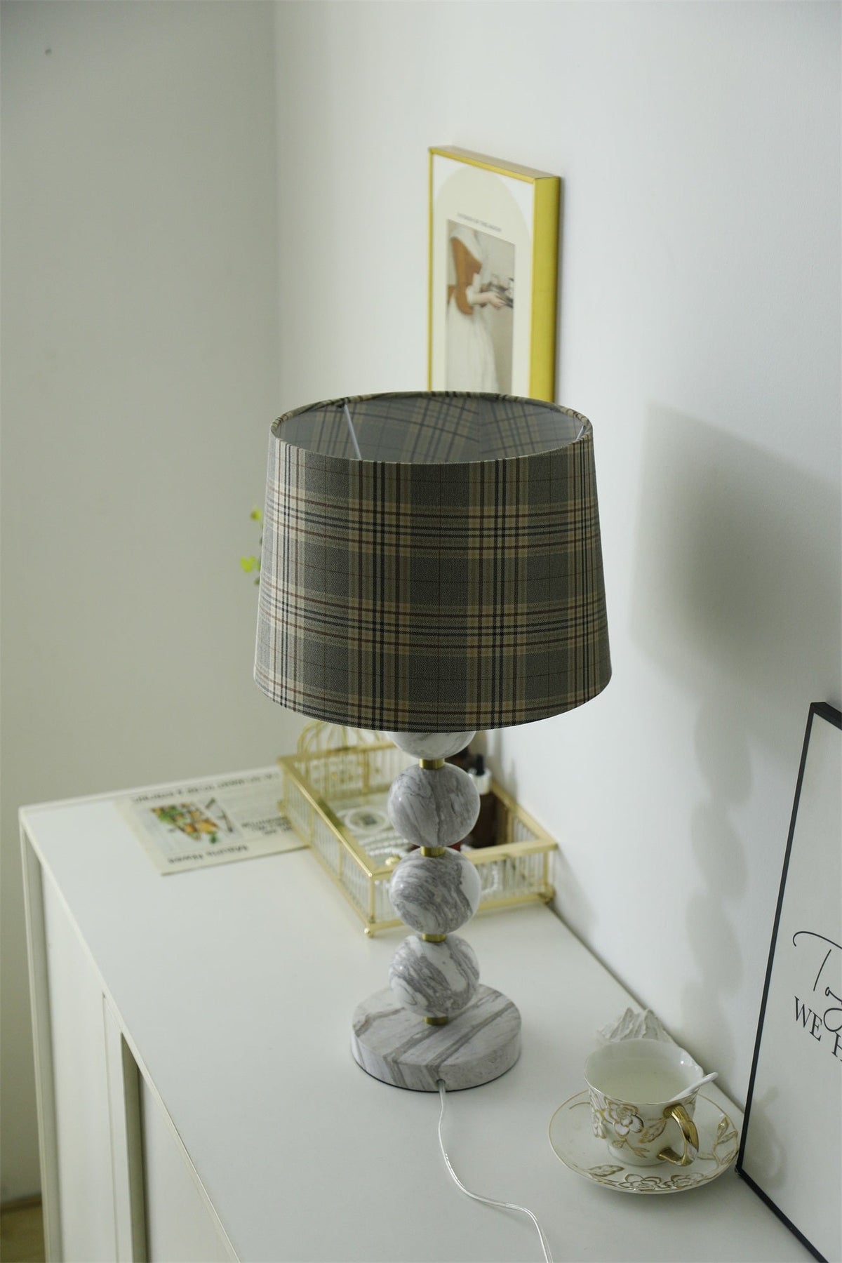 Rowan Moderne tafellamp van marmer