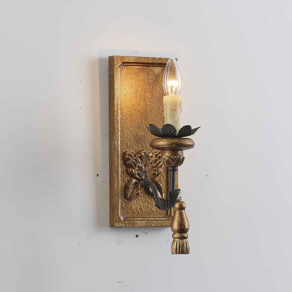 Aldearia Vintage elegantie wandlamp van massief hout