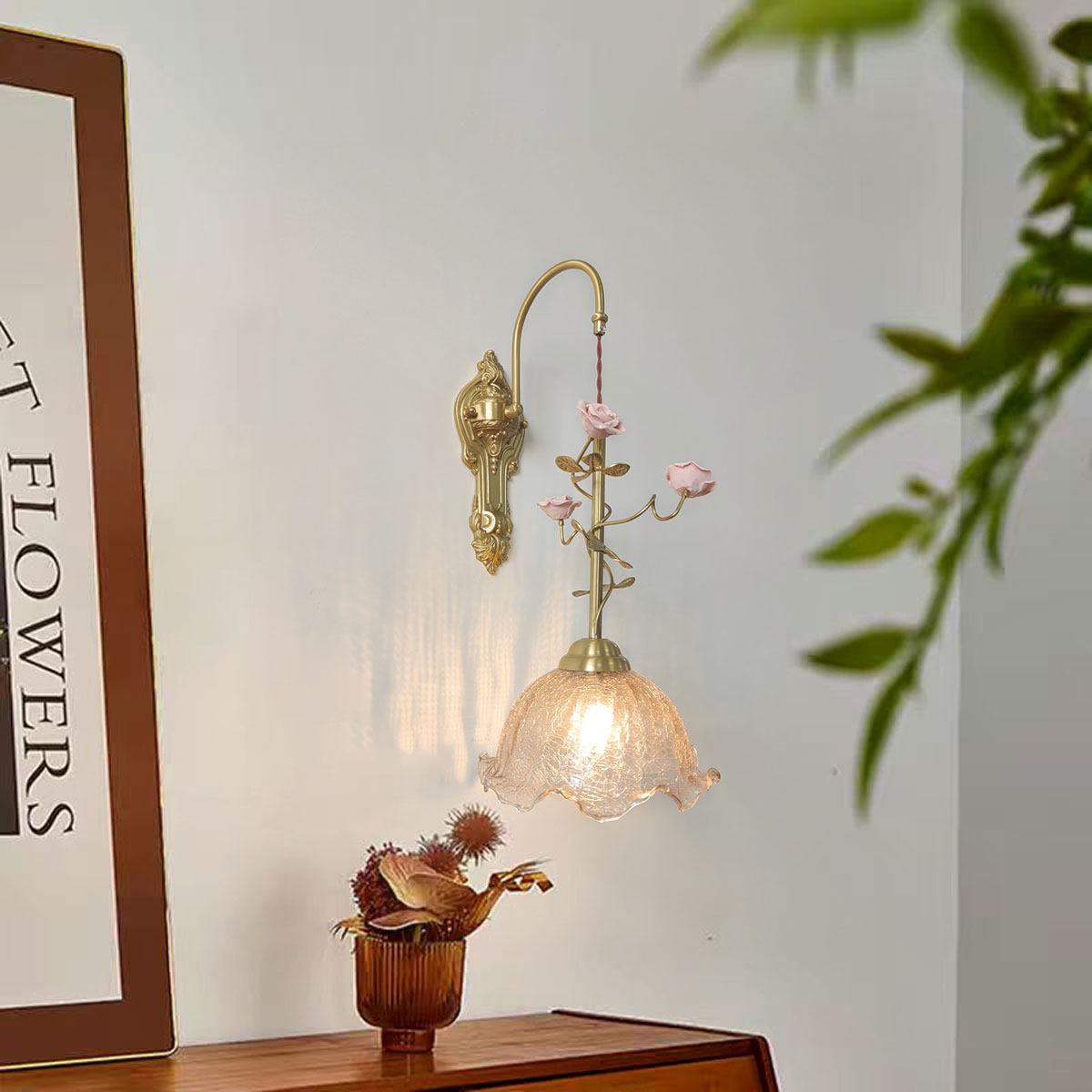 Terielira wandlamp & cognac