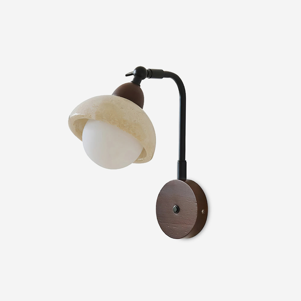 Tavalielle wandlamp travertin Wit Opalescent Bol