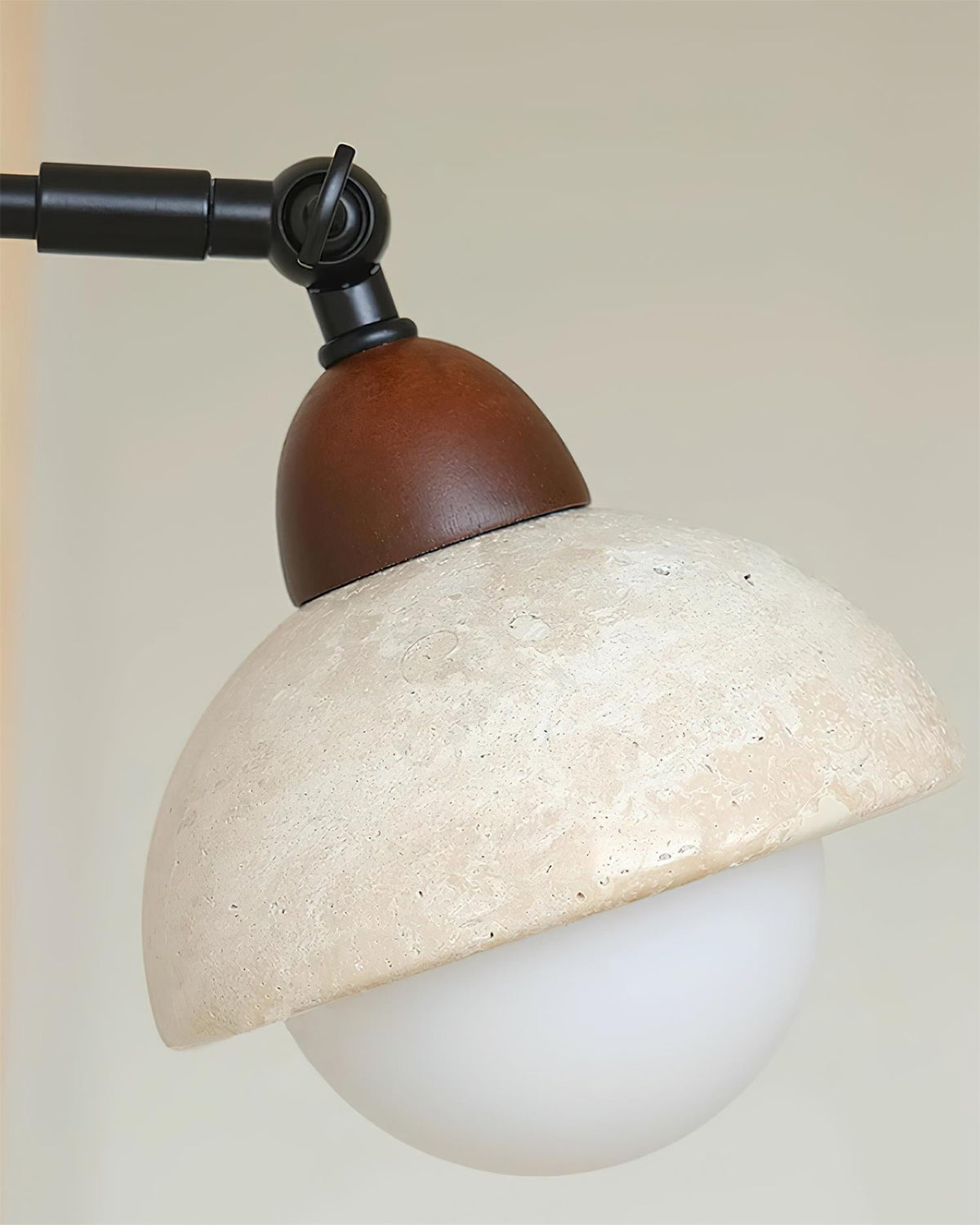 Tavalielle wandlamp travertin Wit Opalescent Bol