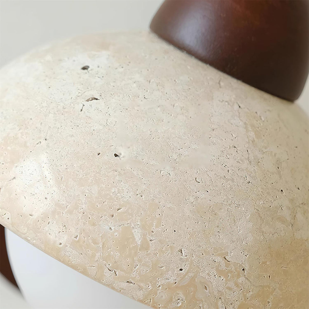 Tavalielle wandlamp travertin Wit Opalescent Bol