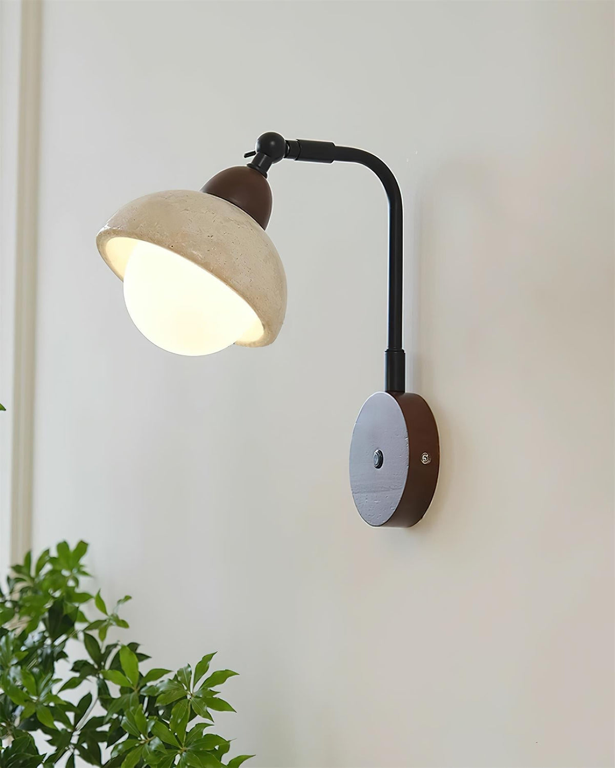 Tavalielle wandlamp travertin Wit Opalescent Bol