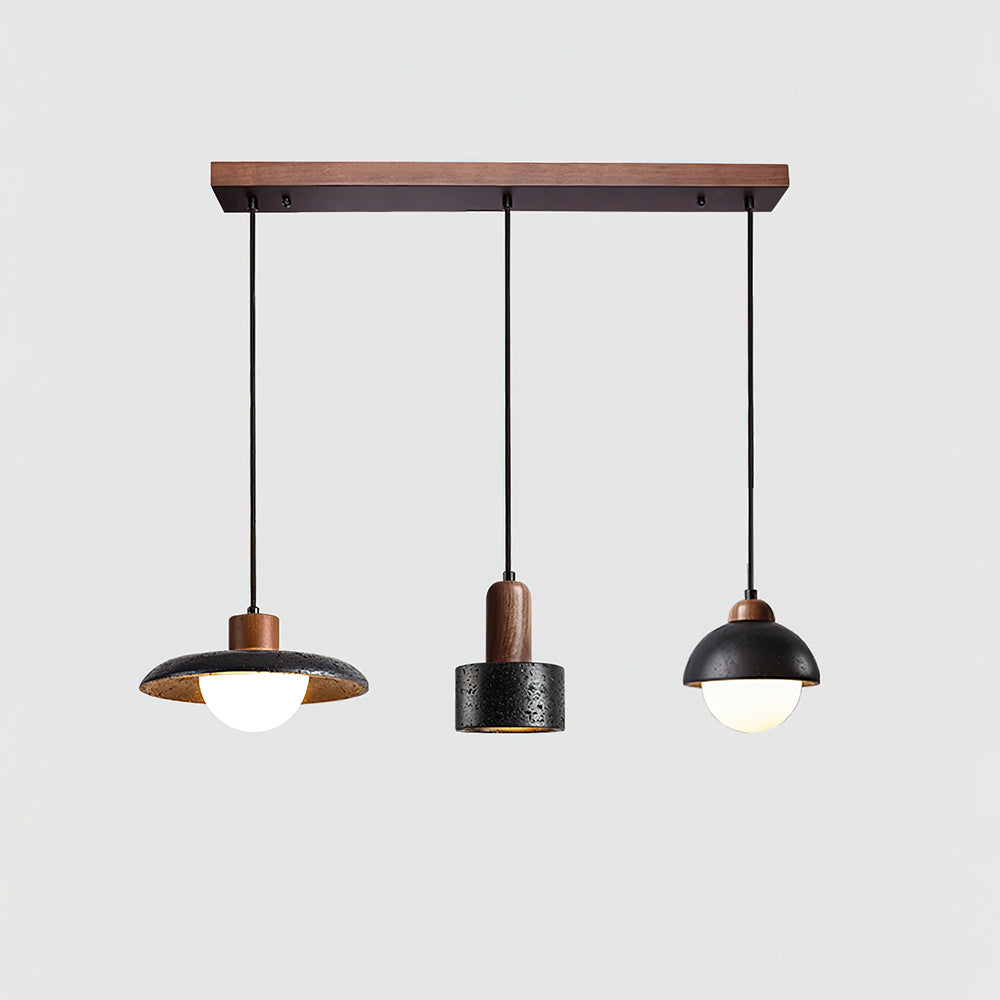 Valoelia zwarte travertin hanglamp set