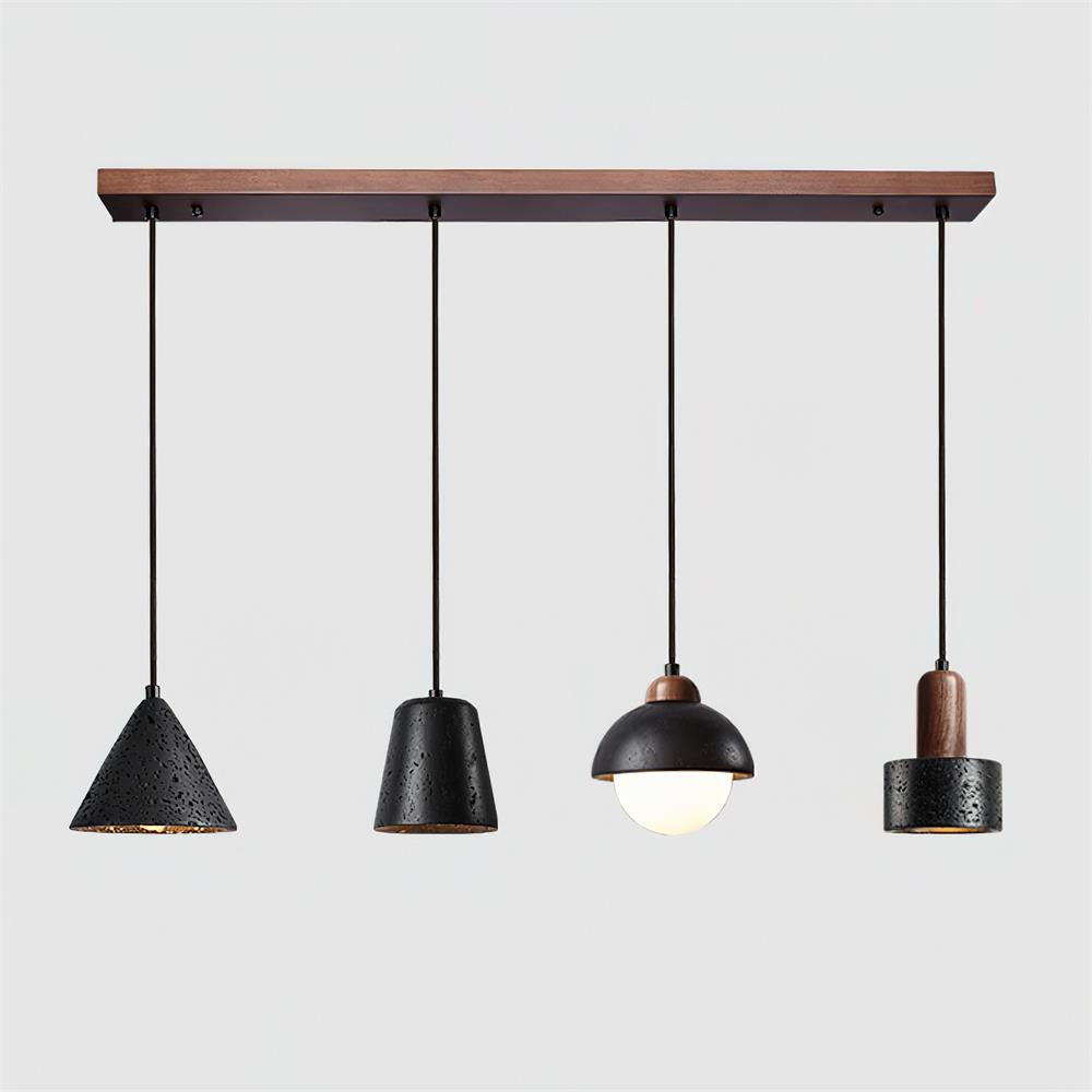 Valoelia zwarte travertin hanglamp set