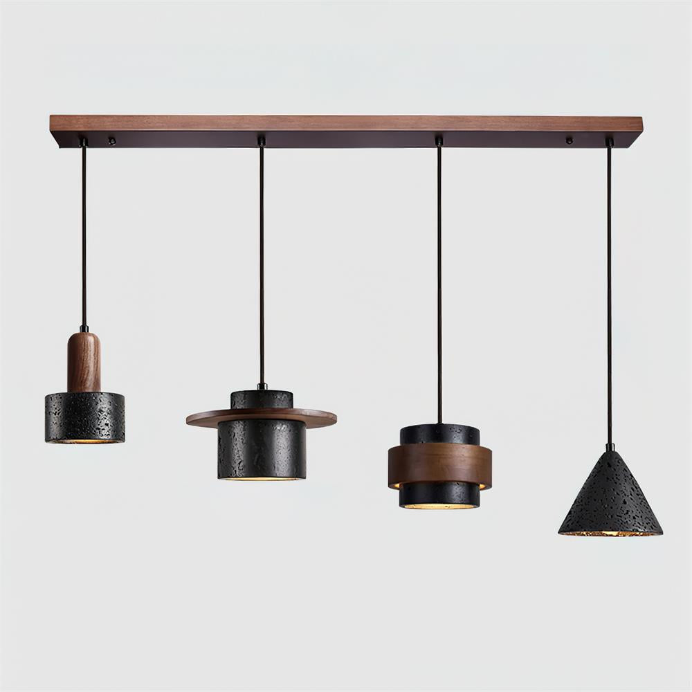 Valoelia zwarte travertin hanglamp set