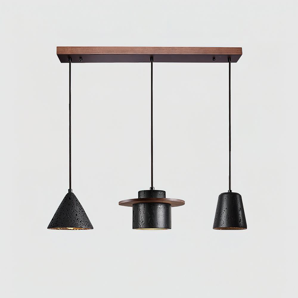 Valoelia zwarte travertin hanglamp set