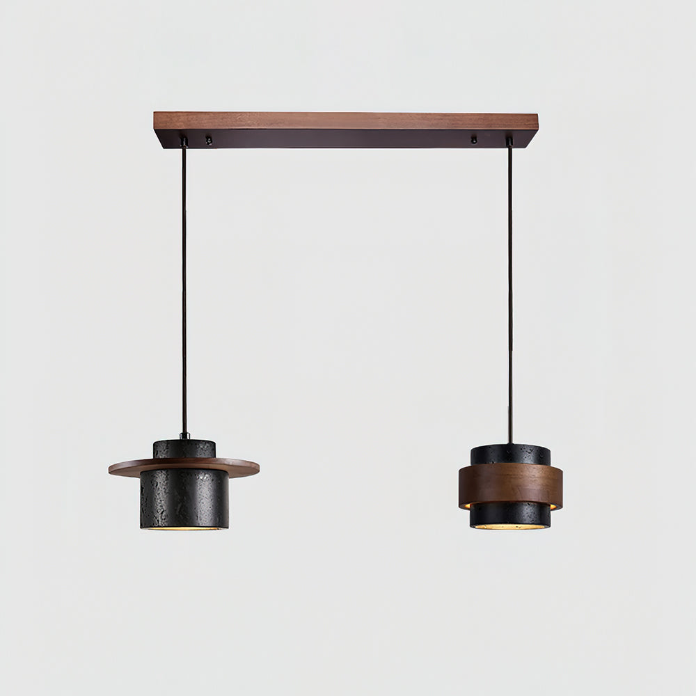 Valoelia zwarte travertin hanglamp set