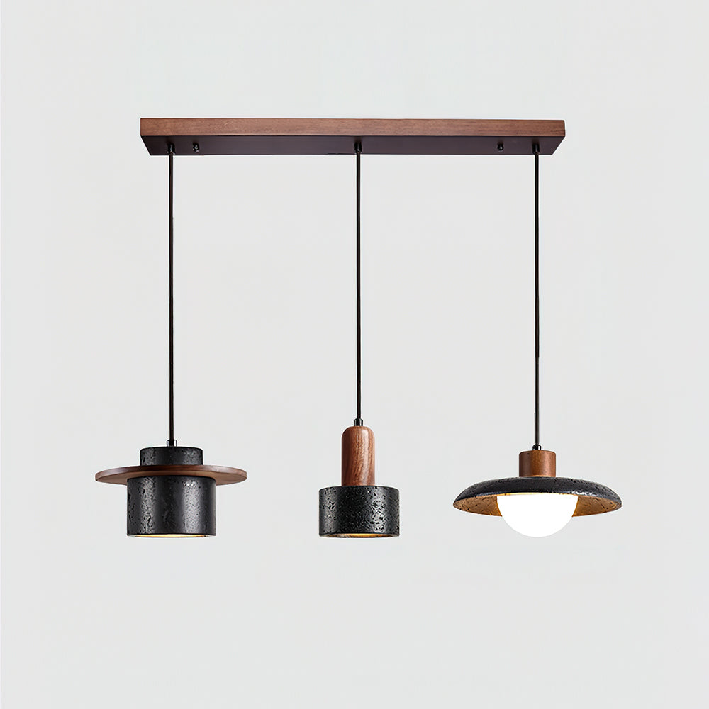 Valoelia zwarte travertin hanglamp set