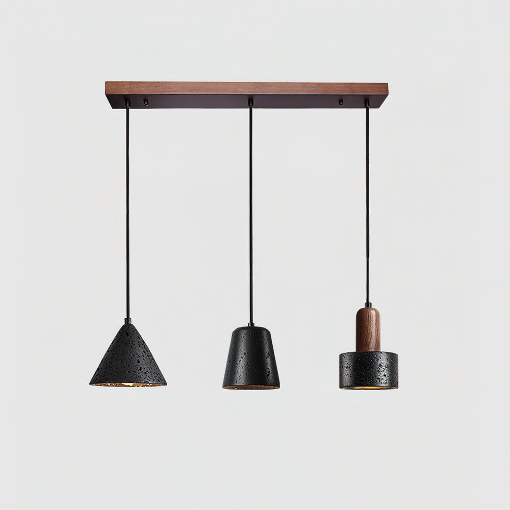 Valoelia zwarte travertin hanglamp set