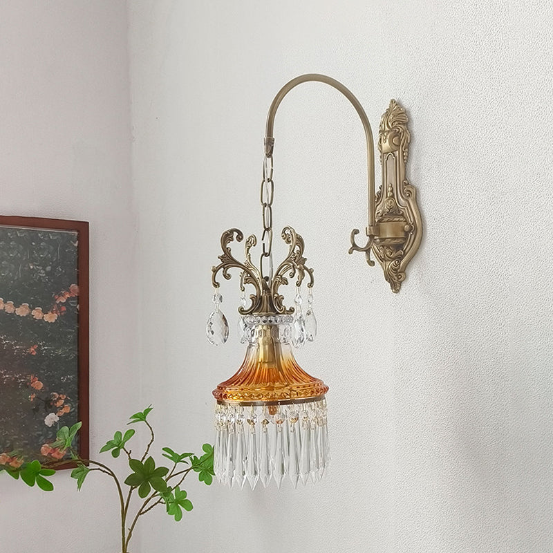 Marquise kristallen wandlamp met antiek en oranje afwerking