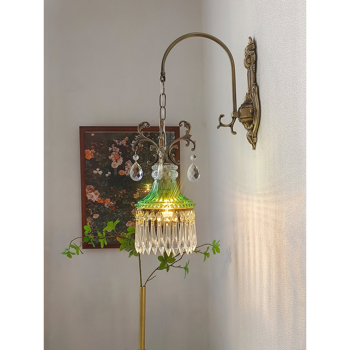 Marquise kristallen wandlamp met antiek en oranje afwerking