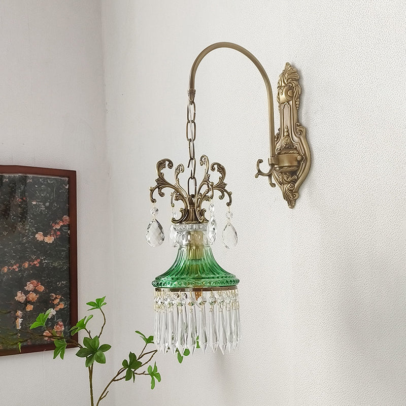 Marquise kristallen wandlamp met antiek en oranje afwerking