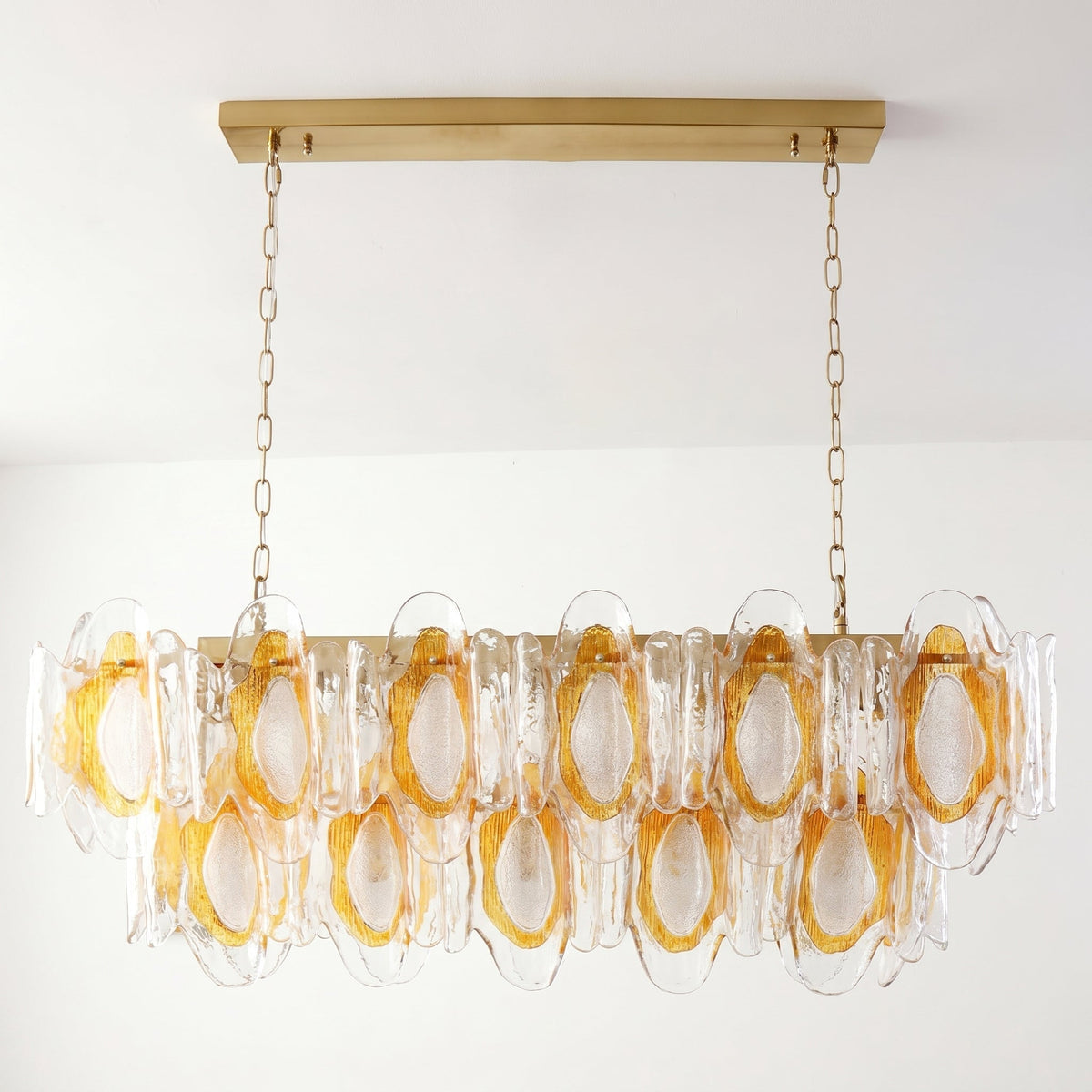 Liorueon lange kroonluchter van glas