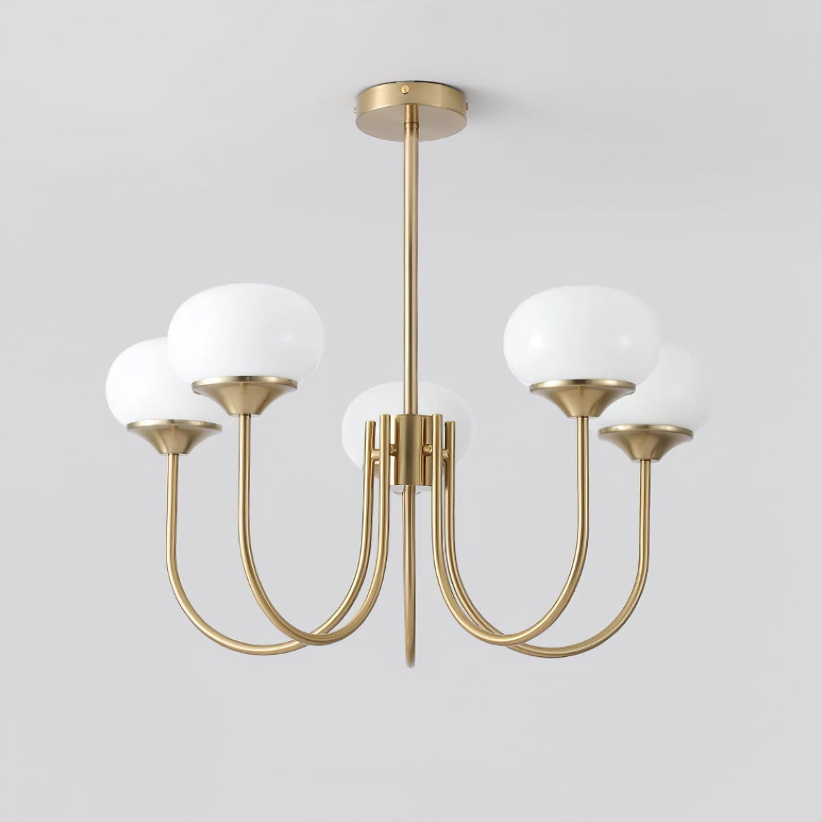 Velenian Kroonluchter met Roze Glazen Bolletjes Goud