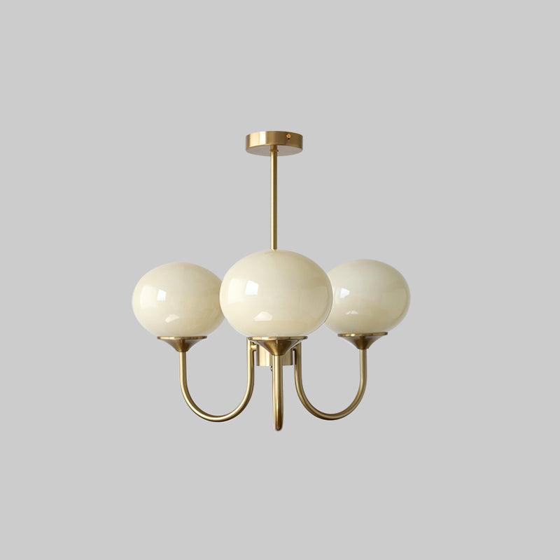 Velenian Kroonluchter met Roze Glazen Bolletjes Goud
