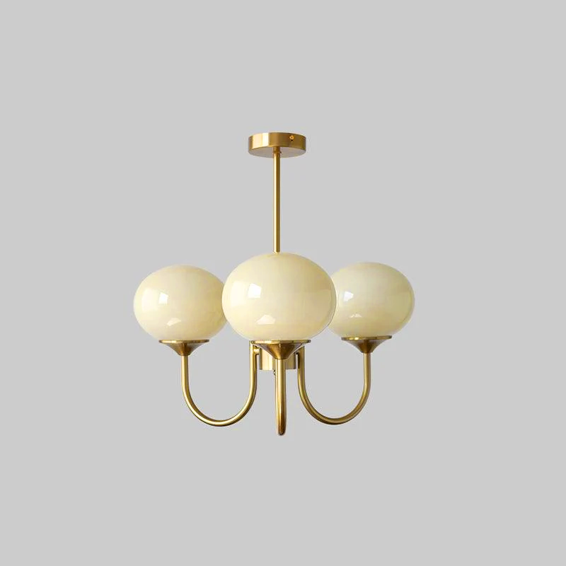 Velenian Kroonluchter met Roze Glazen Bolletjes Goud