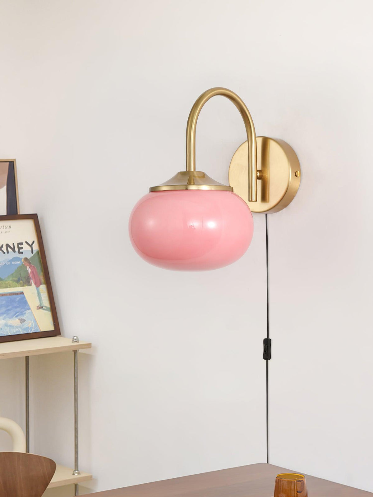 Kevely Premium Noordse kunst wandlamp met stekker van glas
