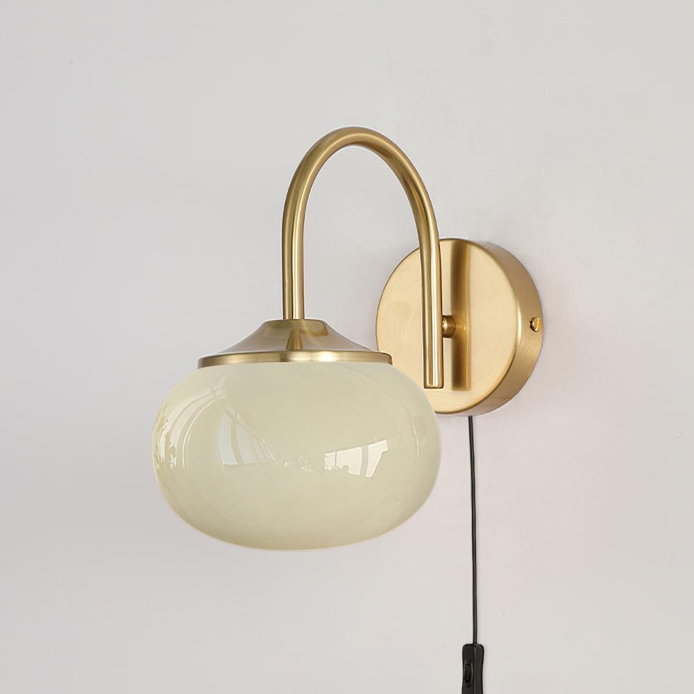 Kevely Premium Noordse kunst wandlamp met stekker van glas
