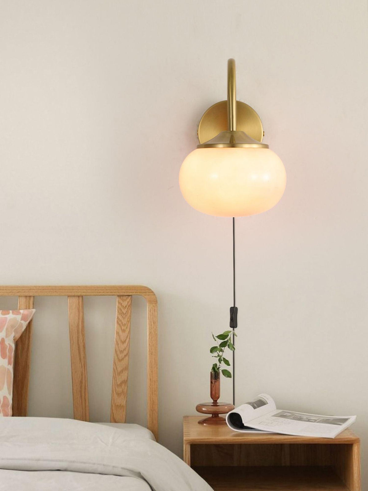 Kevely Premium Noordse kunst wandlamp met stekker van glas