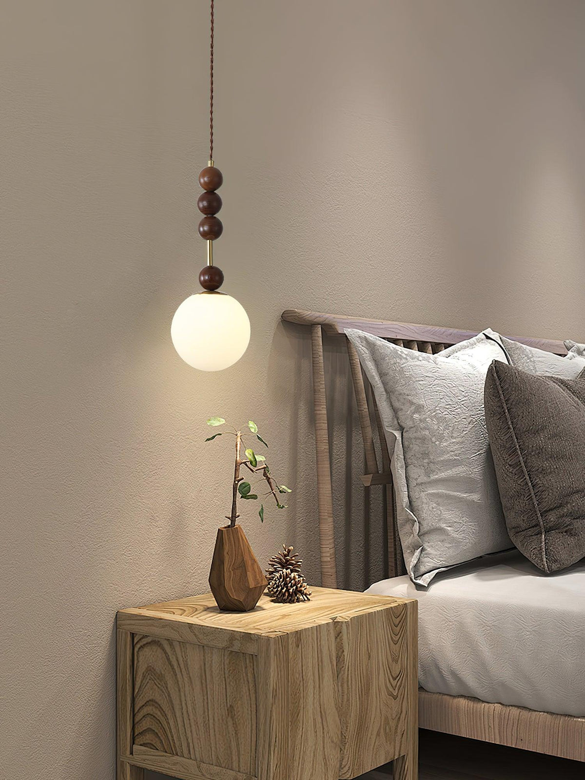 Aldanelle hanglamp van walnoothout