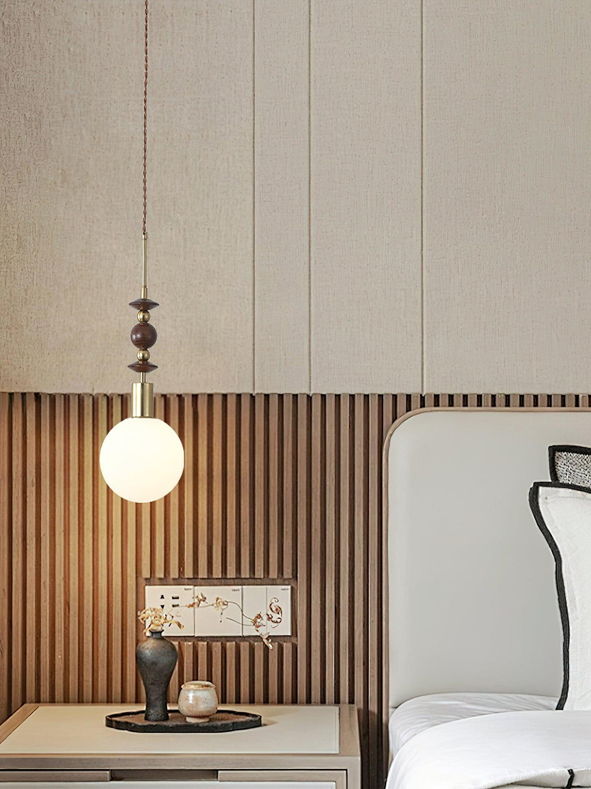 Aldanelle hanglamp van walnoothout