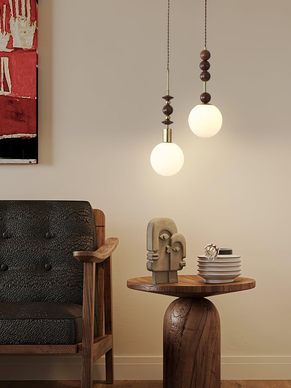 Aldanelle hanglamp van walnoothout