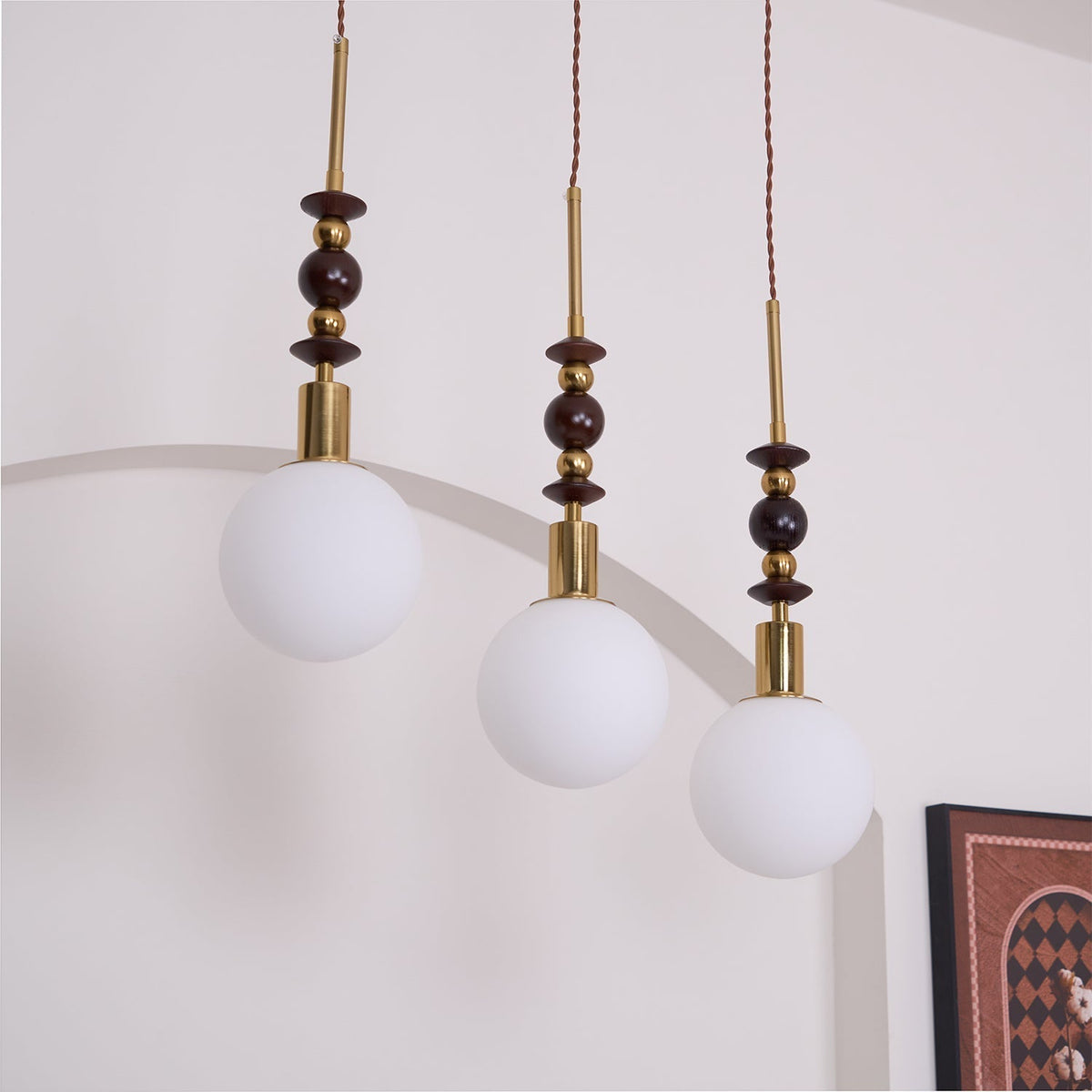 Aldanelle hanglamp van walnoothout