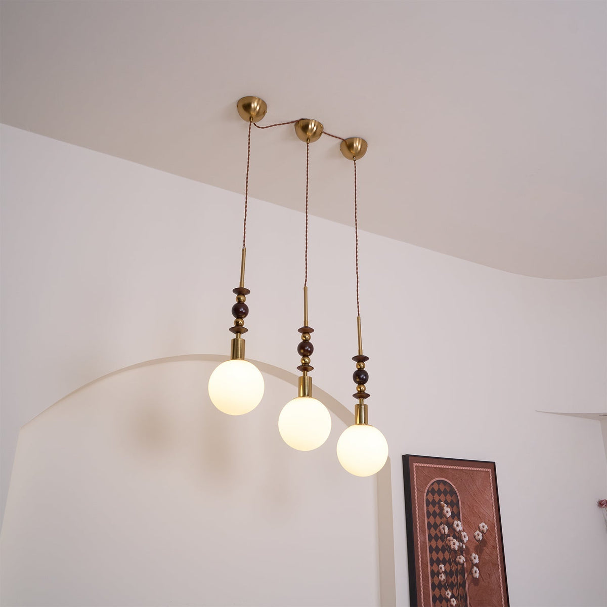 Aldanelle hanglamp van walnoothout
