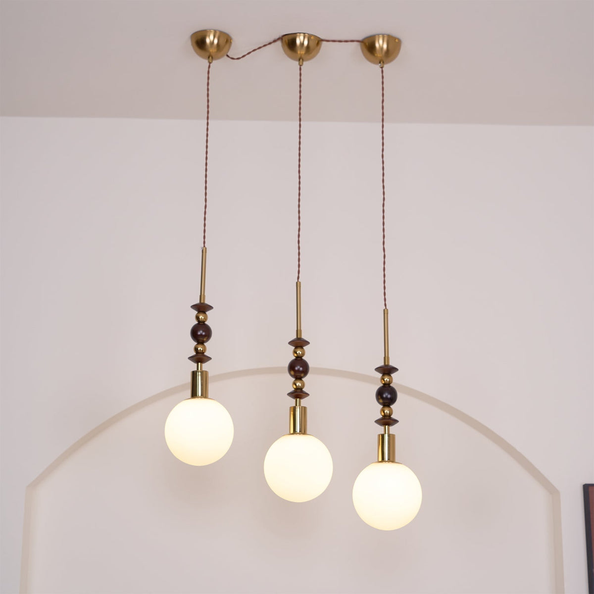 Aldanelle hanglamp van walnoothout