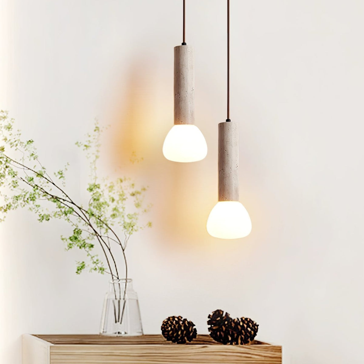 Beia Minimalistische hanglamp van geel travertin