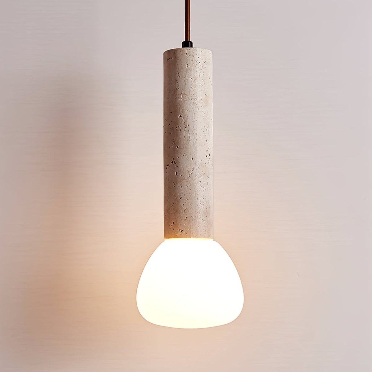 Beia Minimalistische hanglamp van geel travertin