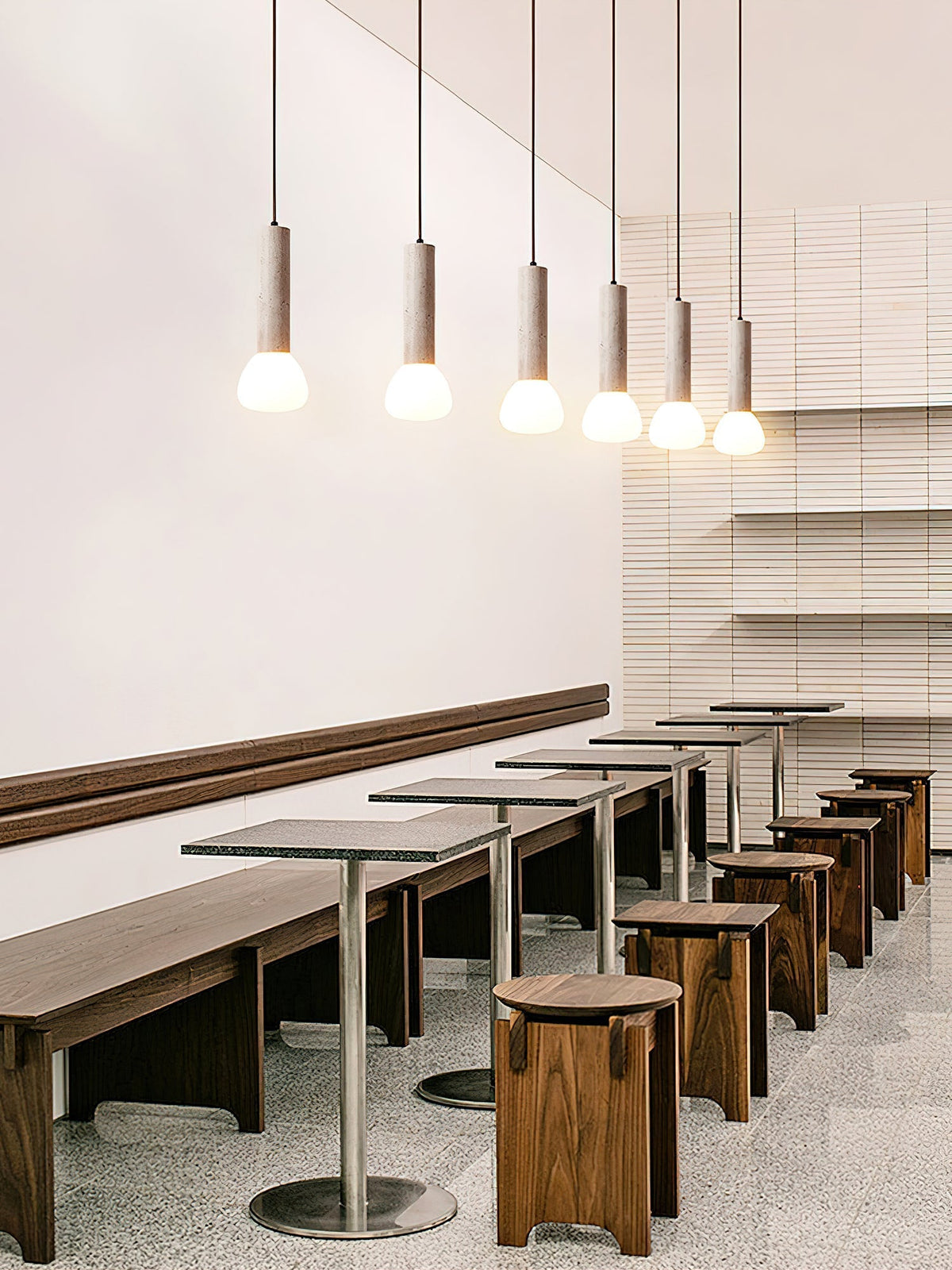 Beia Minimalistische hanglamp van geel travertin
